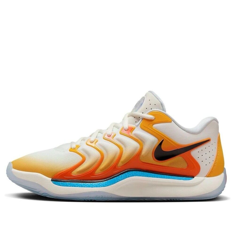 Size 13 Nike KD 17 Sunrise University Gold Black Safety Orange Mens FJ9487-700